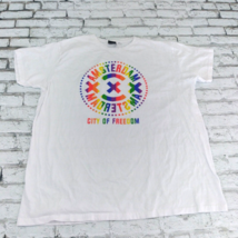 Fox Originals T Shirt Mens 2XL White Rainbow Amsterdam City Of Freedom Crew Neck - £14.12 GBP