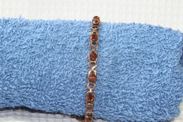 Paparazzi Bracelet (new) Bronze Colored Links w/ Amber beads 7.5" Adj - £3.98 GBP