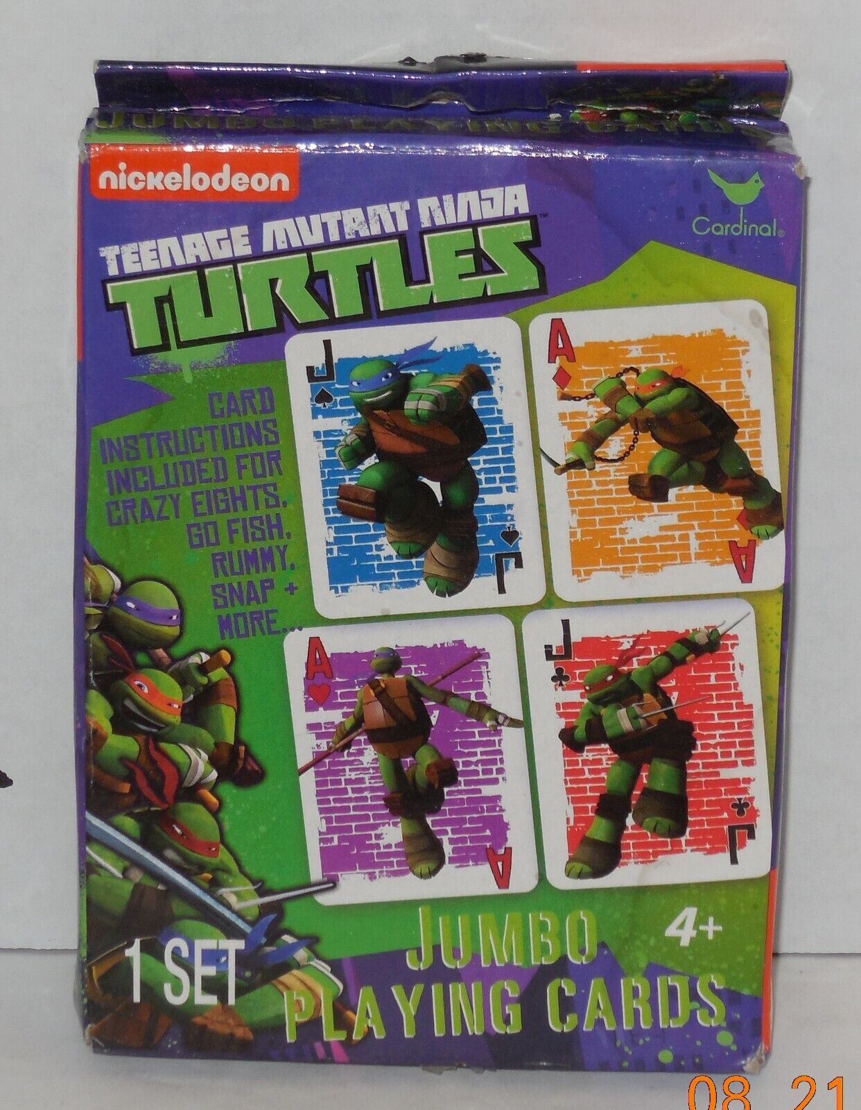 Cardinal Nickelodeon TMNT Teenage Mutant Ninja Turtles Deck Jumbo Playin... - $10.24
