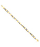 14k Two-Tone Diamond-Cut Heart-Shape 7.5&quot; Ladies Bracelet - $751.26
