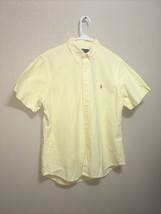 Ralph Lauren Mens Shirt ClaSsic Fit Button Down Short SLV Shirt YELLOW S... - £73.82 GBP