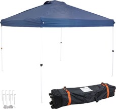 Sunnydaze 12X12 Foot Premium Pop-Up Canopy With Rolling Carry Bag - Heavy, Blue - £146.32 GBP
