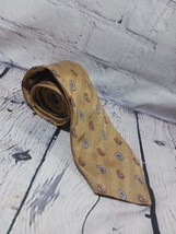 JOS. A. BANK Signature Men&#39;s Silk Necktie ITALY Designer Geometric Blue/Gold/Red - £12.65 GBP