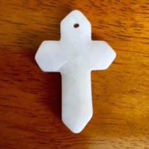 Carved Jade Crucifix Necklace Pendant - $8.90