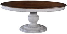Dining Table Scottsdale Round Wood Pedestal Base Antique White Rustic Pecan - £3,824.89 GBP