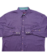 Robert Graham Shirt Mens 2XL Purple Striped Long Sleeve Flip Cuff Button Up - $485.64 MXN