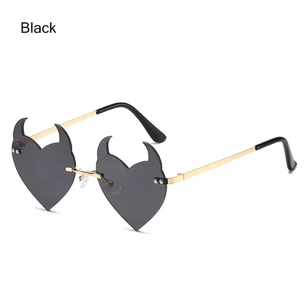 Rimless  Ear Heart Shape gles  Women Men Trendy UV Protection  Gles Novel Party  - £104.81 GBP