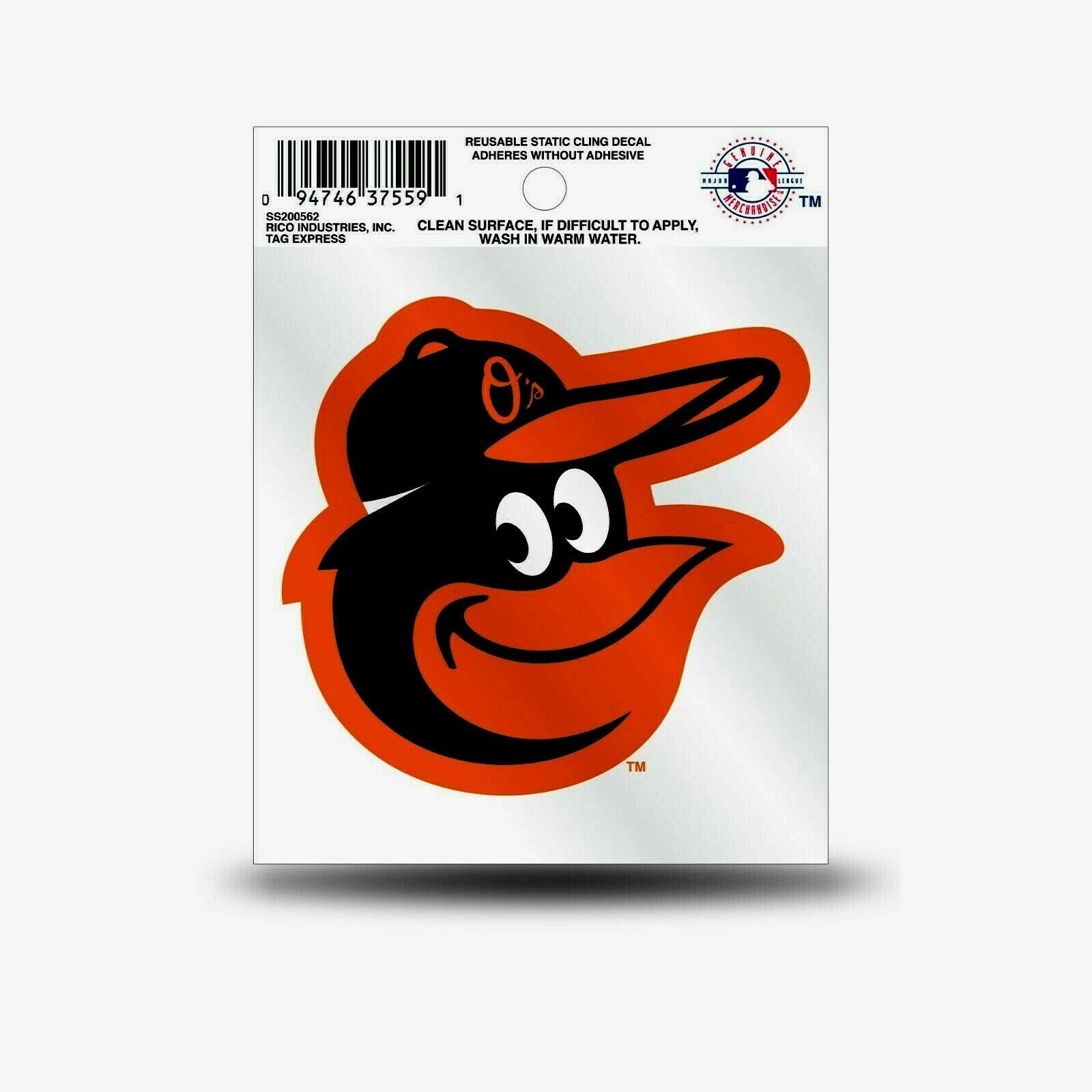 Primary image for BALTIMORE ORIOLES LOGO REUSABLE STATIC CLING DECAL NEW & OFFICIALLY LICENSED