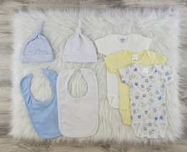 Bambini Small (6-12 Months) Unisex 7 Pc Layette Baby Clothes Set 100% Cotton Whi - £19.39 GBP