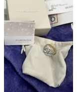 Diamonique Three Link Silver &amp; Yellow Sterling Silver Ring Size 9 - $940.64 MXN