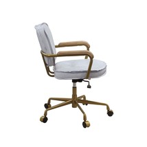 Siecross Office Chair, Vintage White Top Grain Leather - $11,534.43 MXN