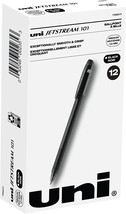 Uni-Ball Jetstream 101 Ballpoint Pens Medium Point, 1.0Mm, Black, 12 Pack - £31.89 GBP