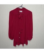 Hayden Kennedy RED SHEER Blouse Long Sleeve new Size MEDIUM - $688.85 MXN