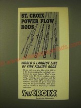 1966 St. Croix Power Flow Rods Ad - World&#39;s largest line of fine fishing rods - £14.54 GBP