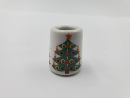 Miniature Christmas Tree Candle Holder Made in Germany Vintage Mini Porc... - $7.87