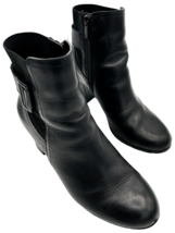 anne klein rome women&#39;s iflex black leather zipper ankle boots size 9M - $371.63 MXN