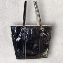 COACH Patent Black Leather Lunch Tote Purse Pocketbook Shoulder Bag Vtg ... - $935.73 MXN