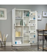 Tall Storage Cabinet w/ Door Shelves Wood Office Kitchen Pantry Organize... - $6,937.47 MXN+