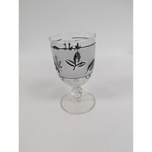 Vintage Libbey Silver Leaf Frosted Glasses 5 1/2&quot; by 2 7/8&quot; Footed Stemmed - £7.79 GBP