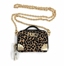 Michael Kors Estelle Micro Leopard Print authentic Calf Hair Crossbody Bag - $141.54
