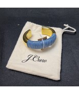 J.Crew Cotton Raffia Wrapped Cuff Bracelet Gold Retro Blue Size Medium L... - $40.52 CAD