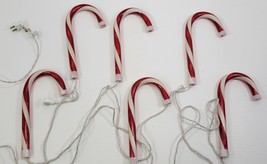 *MSC) Set 6 Lighted Candy Cane Christmas Indoor Outdoor Holiday Decoration 10&quot; - £7.76 GBP