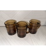 Vintage Fire King Ranger barrel amber glass set of 3 mugs cups Anchor Ho... - $37.39