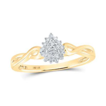 Diamond Teardrop Ring 10k Yellow Gold - £265.75 GBP