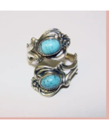 Vintage Native American Navajo Sterling Silver Ring Turquoise Adjustable... - £33.05 GBP