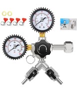 Co2 Regulator For Kegerator Dual Output Cga-320 Draft Beer Regulator Wit... - $99.98 CAD