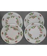 Set (4) Sango WHITE CHRISTMAS PATTERN Dinner Plates  - $54.25 CAD