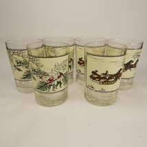 6 Currier &amp; Ives Glasses &quot;Christmas Snow&quot; Arby&#39;s Collector&#39;s Series ZXK0A - £20.32 GBP