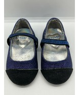 Stuart Weitzman Blue Sparkle Ballet Slip-on Shoes Strap Toddler/Girl Size 2 - £23.09 GBP