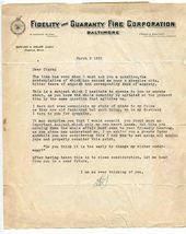1931 Fidelity &amp; Guaranty Fire Corp Baltimore Maryland Funny Letter - $21.78