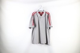 Vintage 90s J Crew Mens XL Faded Striped Short Sleeve Collared Polo Shirt Gray - £30.99 GBP