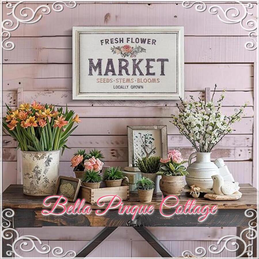 "Flower Market" Framed Sign - £39.33 GBP