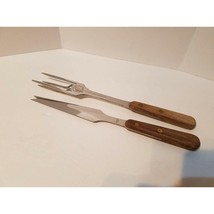 Vintage Warco Schwans Set of 2 Carving Knife Meat Fork Stainless Steel - £15.62 GBP