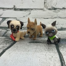 Pet Figures Flocked Dollhouse Cat Dogs Plastic Loose - $14.84