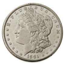 1881-S Plateado Morgan Dólar En Elección Bu Pl Estado, Excelente Ojo Appeal - £90.78 GBP
