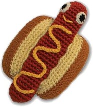 Knit Knacks Hot Dog Cotton Small Dog Toy (Cleaning Teeth) - $12.86