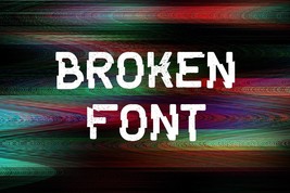 Broken Font | Broken Letter Font | Smashed Font | Damage Fonts | Cracked... - $10.00