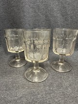 Set Of 4 - EAPG Early American Pattern Glass Goblets With Grapes - £35.61 GBP
