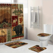 Mountain Cabin Lodge Bear Lake Fabric Shower Curtain And/Or Accessories, Choice - £10.99 GBP+