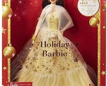 Barbie Signature Doll, 2023 Holiday Collectible with Golden Gown &amp; Dark ... - £31.60 GBP