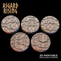 3D Printed Asgard Rising Worn Pavingstone - 5 x 25 28 32 35 mm Round Base Set B - £6.12 GBP