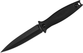 KERSHAW SECRET AGENT Tactical Black Straight Fixed Knife with Sheath 4007 - $41.56