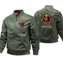 Thunderdome Hardcore Bomber Jacket Men Ma1 Pilot Outerwear Men Army Green Flight - £122.86 GBP