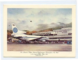 Pan American Menu Clipper National Eagle Caracas 1st Flight 1980 Lockhee... - $17.82