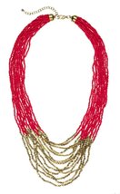 Ganz Multi Chain Beaded Necklace 21 inches (Rose) - £15.98 GBP