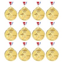 12 Pieces Gold Basketball Medals Set, Metal Medals For KidS Sports Baske... - £22.37 GBP